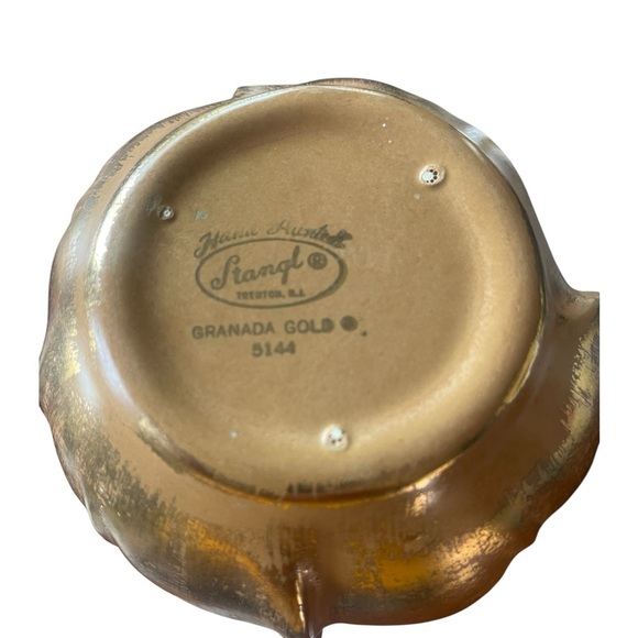 Stangl Tulip Vase Hand Painted 22K Granada Gold Vtg 1960s Hollywood Regency MCM - Picture 3 of 6